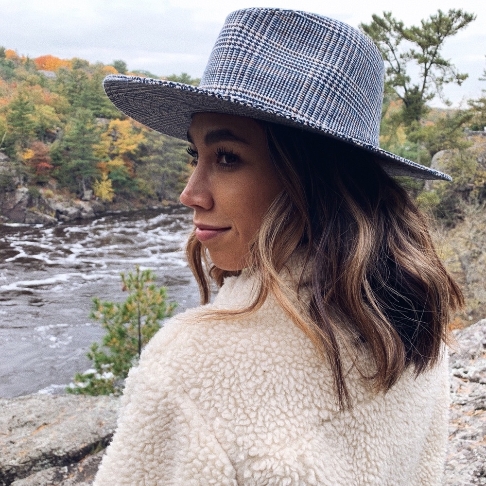 Anthropologie plaid felt hat